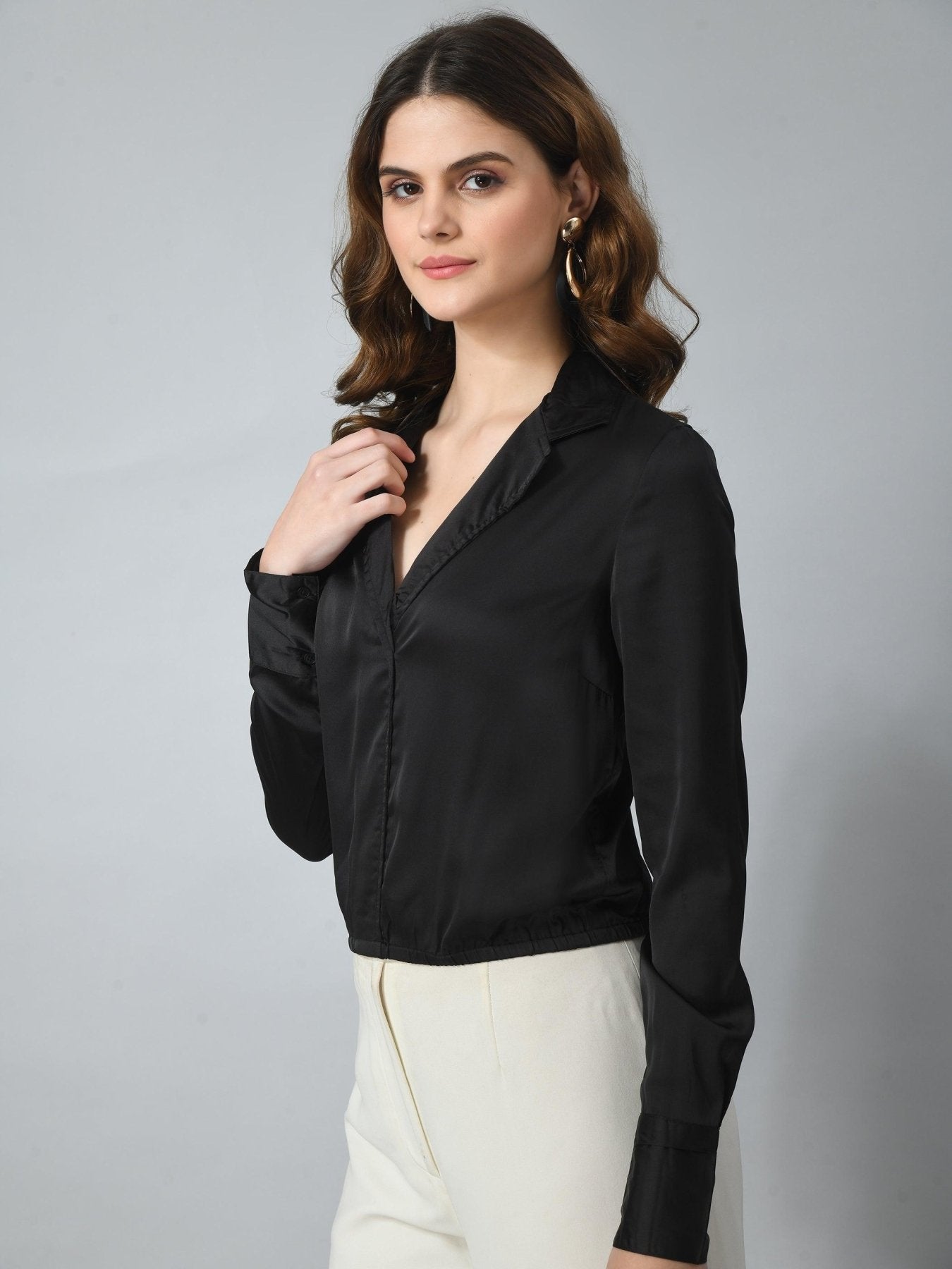 Satin Full Sleeve Formal Tops for Women - SMERA MART