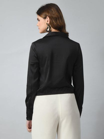 Satin Full Sleeve Formal Tops for Women - SMERA MART