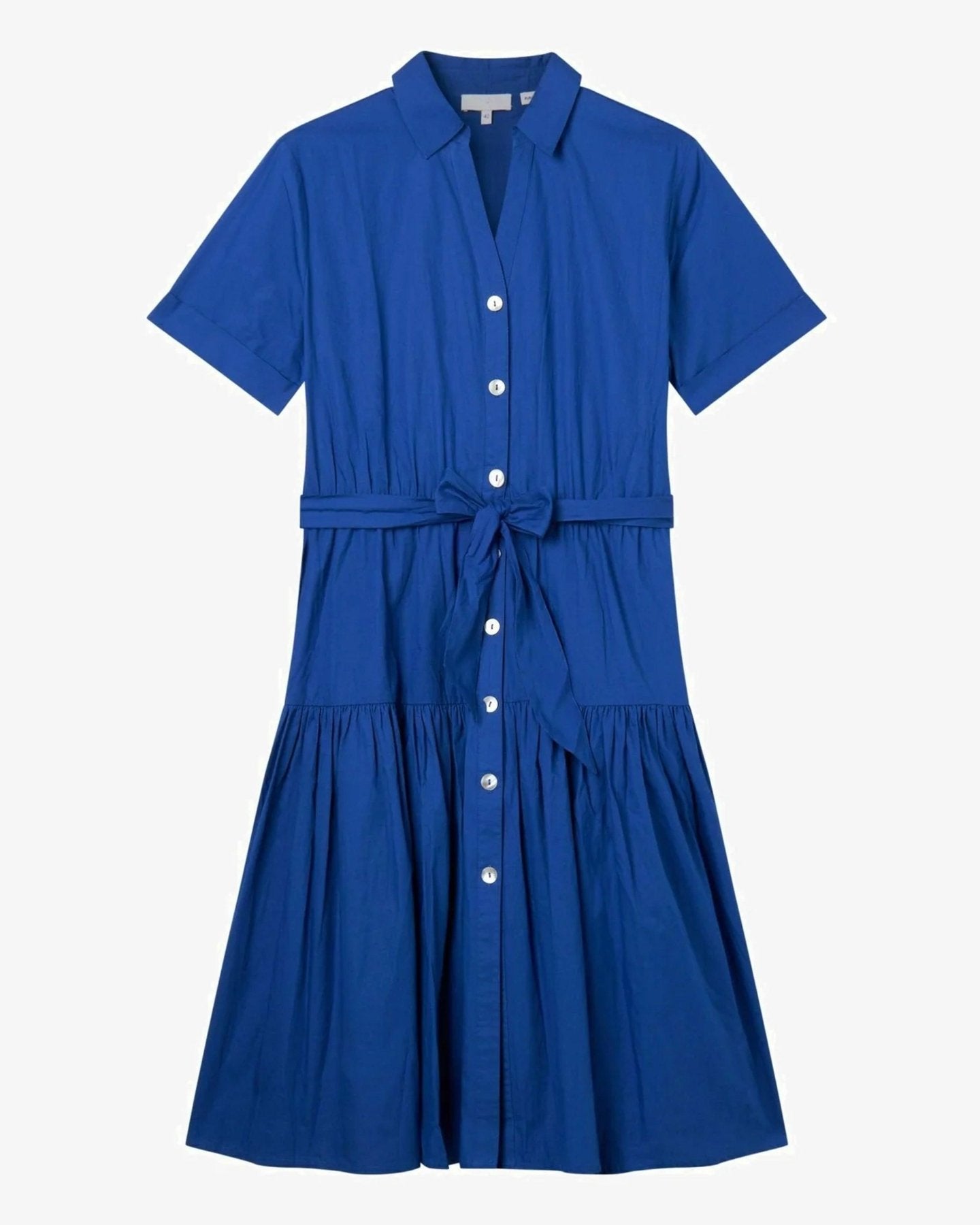 Women Solid 100% Premium Cotton Midi Shirt Dress - SMERA MART