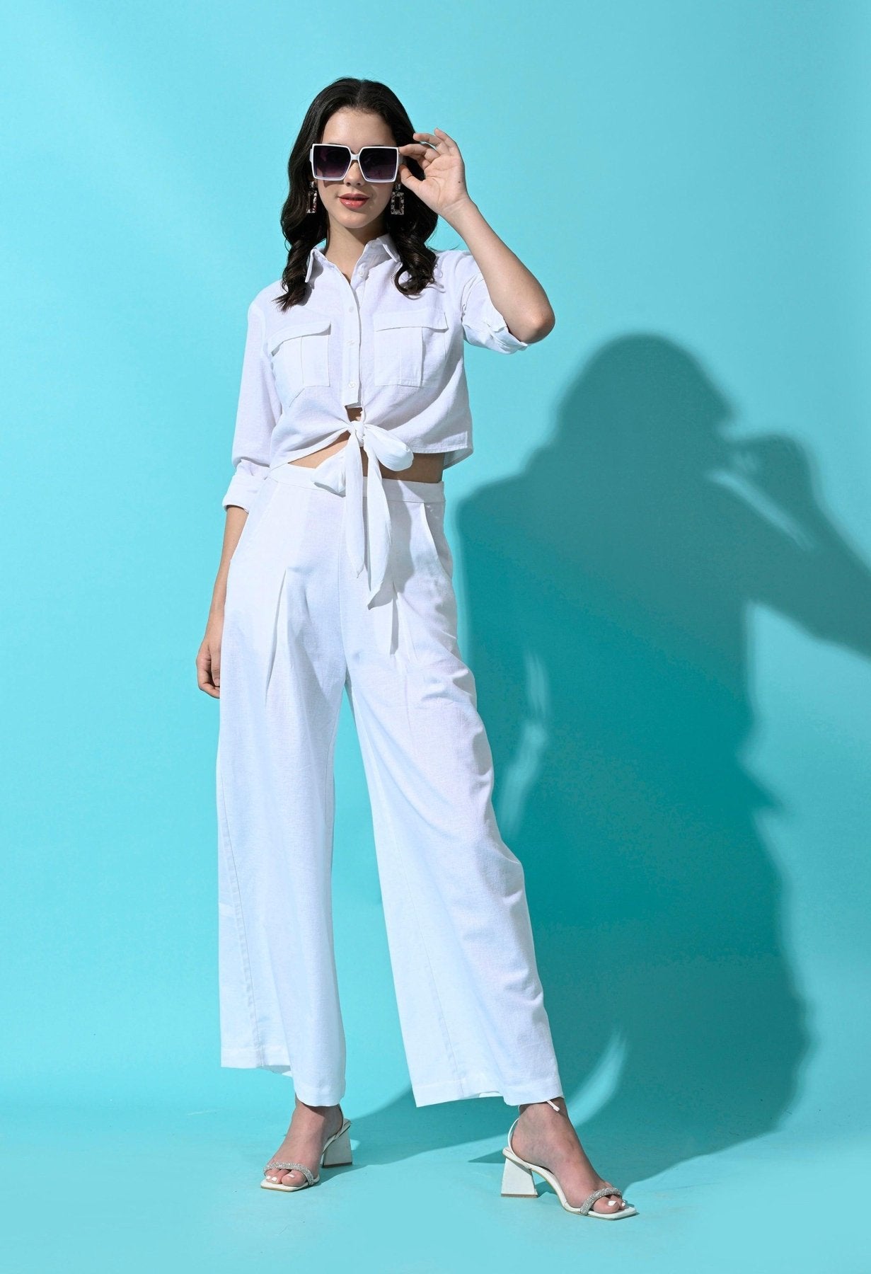 Women White Cotton Shirts - SMERA MART